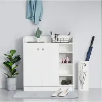 STILVORA Schoenenkast - Modern Ontwerp Met 2 Deuren En 4 Vakken Voor 12 Paar Schoenen - Voor Hal En Woonruimte - Hout - Wit - 83x30x90 Cm