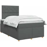 vidaXL Boxspringbed met matras Donkergrijs 120 x 200 cm Stof