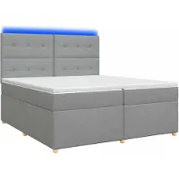 vidaXL Boxspringbed met matras Lichtgrijs 200 x 200 cm Stof