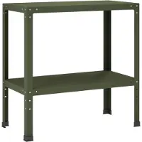 vidaXL Planttafel 80 x 40 x 80 cm Gepoedercoat staal Olijfgroen