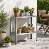 vidaXL Planttafel 80 x 40 x 80 cm Gegalvaniseerd staal zilver