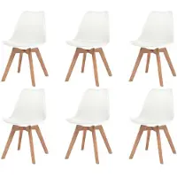 vidaXL Eetkamerstoelen 6 st kunststof wit