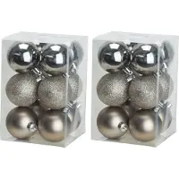 COSY&TRENDY Cosy & Trendy Kerstballen - 24x - champagne - 6 cm - kunststof - kerstversiering - Onbreekbare plastic kerstballen