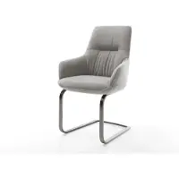 DELIFE Sledemodel Zelia-Flex met armleuning zachte stof met structuur grijs sledemodel vlak grafiet pocketveer kern