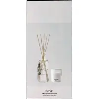 Meraki geschenkset geurstokjes en geurkaars Verbena drizzle-fresh linen