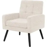 ML-Design | Fauteuil met armleuningen 66,5 x 80 x 63,5 cm, stalen frame/geweven structuur, beige, relaxfauteuil, leesfauteuil, gestoffeerde fauteuil, tv-fauteuil voor de woonkamer