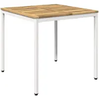 vidaXL Tuin Eettafel Wit 80 x 80,5 x 75 cm Massief Acacia Hout