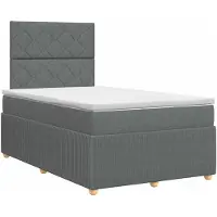 vidaXL Boxspringbed met matras Donkergrijs 120 x 190 cm Stof