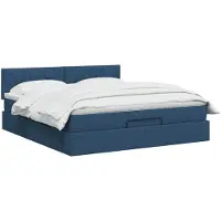 vidaXL Ottomaanse Bed met Matras en LED Blauw 180 x 200 cm Stof
