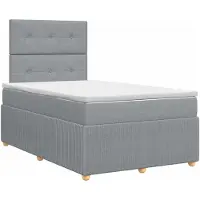 vidaXL Boxspringbed met matras Lichtgrijs 120 x 190 cm Stof