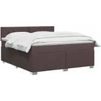vidaXL Boxspringbed met matras en LED-verlichting, donkerbruin, 160 x 200 cm