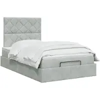 vidaXL Ottoman bed met matras Lichtgrijs 120 x 200 cm Fluweel