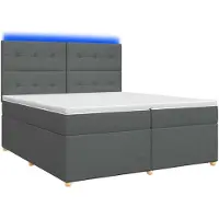 vidaXL Boxspringbed met matras Donkergrijs 200 x 200 cm Stof