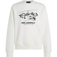 Karl Lagerfeld Sweatshirt 'Après Ski Club' crème / zwart