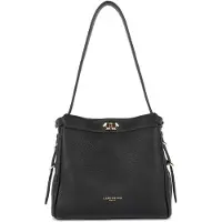 Lancaster Schoudertas 'Lancaster Sac hobo Avec fermoir M Lady ROMY Noir' zwart