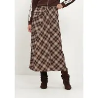 Aimee The Label Dames Rokken Havanaw6 Check Skirt - Bruin - Maat S