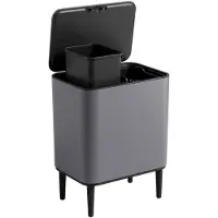 Vip Ahmet Nova Afvalbak 26L - 2x13L - Touch - Matgrijs