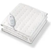 Beurer Elektrische deken Compact - Elektrische onderdeken 1 persoons 130x75cm - Snelle opwarming - Automatische uitschakeling - Ademend fleece - Wit