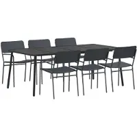 vidaXL Eetkamerset 7 st Antraciet Staal