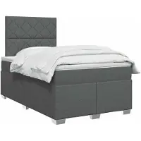 vidaXL Boxspringbed met matras, donkergrijs, 120 x 200 cm, met stoffen bekleding