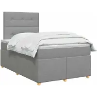 vidaXL Boxspringbed met matras Lichtgrijs 120 x 190 cm Stof