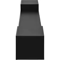 OKWISH Dressoir - Wandhangend TV-Meubel Met Hoogglans Deuren En Ledverlichting - 245x30x26 cm - 5 Deuren - Gesloten Opbergruimte - MDF Zwart