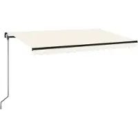 vidaXL Markies, handmatig intrekbaar, 400x350 cm, crème