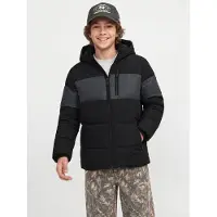 Jack & Jones Junior Winterjas 'JJEBecks' donkergrijs / zwart