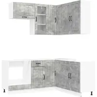 vidaXL Keukenelement LUCCA, 8 stuks, betonkleur, houtvezel