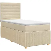vidaXL Boxspringbed met matras Crèmekleurig 100 x 200 cm Stof