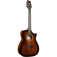 Cort Luxe Nylon II Brown Black Burst elektrisch-akoestische klassieke gitaar met koffer