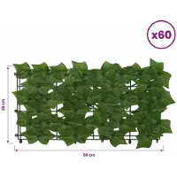 vidaXL Balkonscherm met bladeren Groen 500 x 150 cm