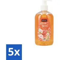 Sence 5 x – Handzeep – Splash To Bloom Peach – 500 ml - Handzeep - Perzikgeur - Handen Reinigen - Zachte Handzeep - Handen Verzorgen
