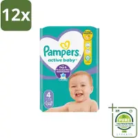 Pampers – Luiers – Active Baby Maat 4 – 46 Luiers - Voordeelverpakking - 12 stuks - Baby luier - Baby droog