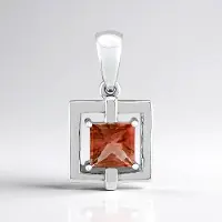 Cavill - 925 Sterling Zilver Hanger - Oregon Zonnesteen 0,527 ct Princess Geslepen - Warme Roze Edelsteen - Elegante Open Zetting Zilveren Hanger