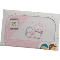 Gamberritos laken set roze pingu?n 3 delig klein