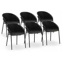 DS4U - Ella stoel - Set van 6 - Zwart - Kunststof - Weerbestendig