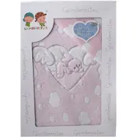 Gamberritos laken set hartje katoen middel roze 3 delig