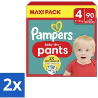 Pampers 2 x – Luierbroekjes – Baby Dry Pants Maat 4 – 90 Luiers - Baby Luier - Luierbroek - Droge Luier - Luier Voor Baby - Luier Voor Kind