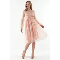 MSN Collection Kant A-Lijn Midi Jurk
