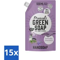 Marcel's Green Soap 15 x Marcel’s Green Soap – Handzeep Navulling – Lavendel & Rozemarijn – 500 ml - Kabel - Kabels - Kabelsysteem - Kabelsysteem