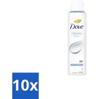 Dove 10 x – Deodorant Spray – Classic Fresh – 200 ml - Anti-transpirant Spray - Oksel Verzorging - Transpiratiegeur - Frisse Geur - Klassieke Geur