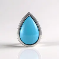 Cavill - Zilveren Hanger 925 Sterling Zilver - 0,888 ct Sleeping Beauty Turkoois - Peervorm - Platina Afwerking - Modern Druppel