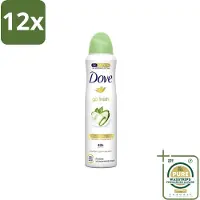 Dove - Deodorant - Go Fresh Cucumber & Green Tea - Frisse en kalmerende geur - 250 ml - Voordeelverpakking - 12 stuks - Fris Geur - Zweetbescherming