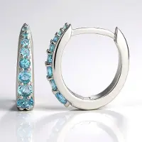 Cavill - Elegante Zilveren Oorbellen - 925 Sterling Zilver - Londen Blauwe Topaas 0,38 ct Pav\u00e9 - Moderne Sieraden Dames