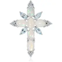 Cavill - Zilveren Hanger - 925 Sterling Zilver - Welo Opaal 1,57 ct en Hemelsblauwe Topaas 0,84 ct - Ovaal - Elegant & Uniek