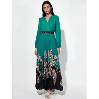 MSN Collection Bloemen Midi-jurk met Ceintuur