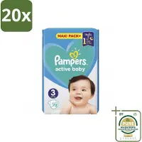 Pampers 20 x – Luiers – Active Baby Maat 3 – 70 Luiers - Grootverpakking - Baby-luiers - Droge Billetjes - Huidbescherming - Luchtdoorlatende Luiers - Absorberende Luiers