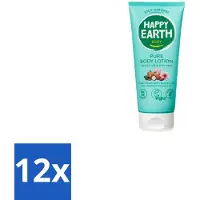 Happy Earth 12 x – Bodylotion – 100% Natuurlijk – 200 ml - Natuurlijke Bodylotion - Vegan Bodylotion - Gezonde Huid - Droge Huid Verzorgen - Amandelolie