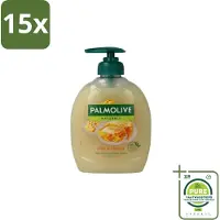 Palmolive 15 x – Handzeep – Melk & Honing – 300 ml - Grootverpakking - Handzeep - Melk En Honing - Voedende Handzeep - Natuurlijke Handzeep - Crème Handzeep